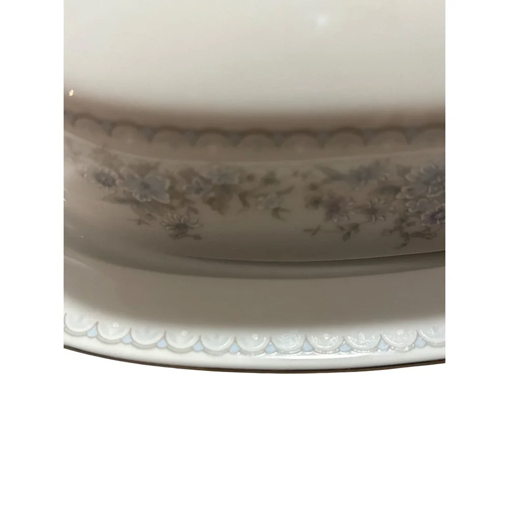 VTG Johann‎ Haviland Bavaria Butter Dish with Lid Floral Blue Scalloped Edge
